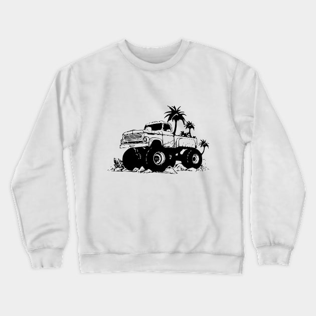 monster truck vintage truck Crewneck Sweatshirt by TeeTruck